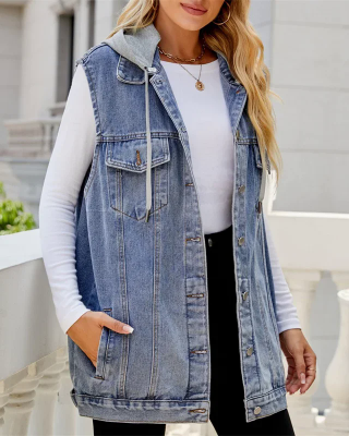 Fashion Canberra I Ada Hooded Denim Vest
