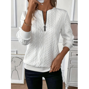 Fashion Canberra I Elena Textured Quarter-Zip Pullover