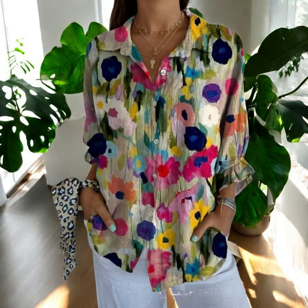 Fashion Canberra I Elmira Long Sleeve Button Up Vintage Floral Shirt
