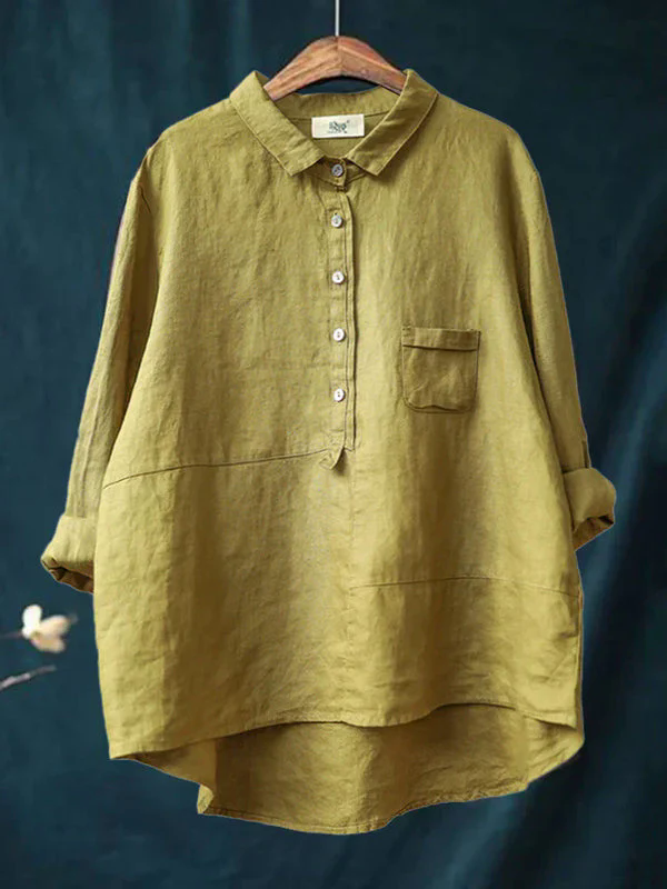 Fashion Canberra I Kiona Long Sleeve and Front Pocket Shirt with Buttons