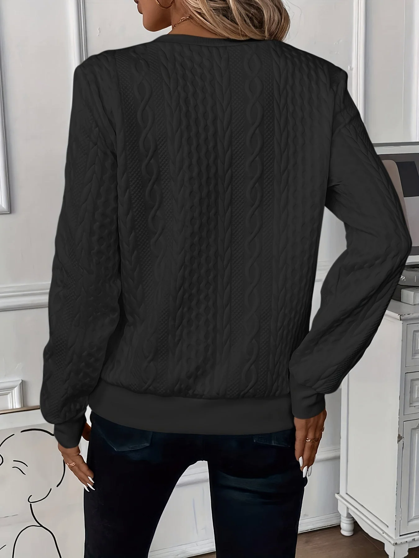 Fashion Canberra I Elena Textured Quarter-Zip Pullover