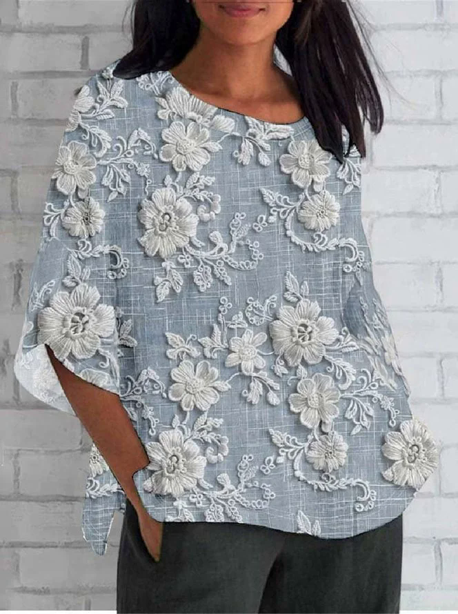Fashion Canberra I Morena Vintage Floral Linen and Lace Blouse