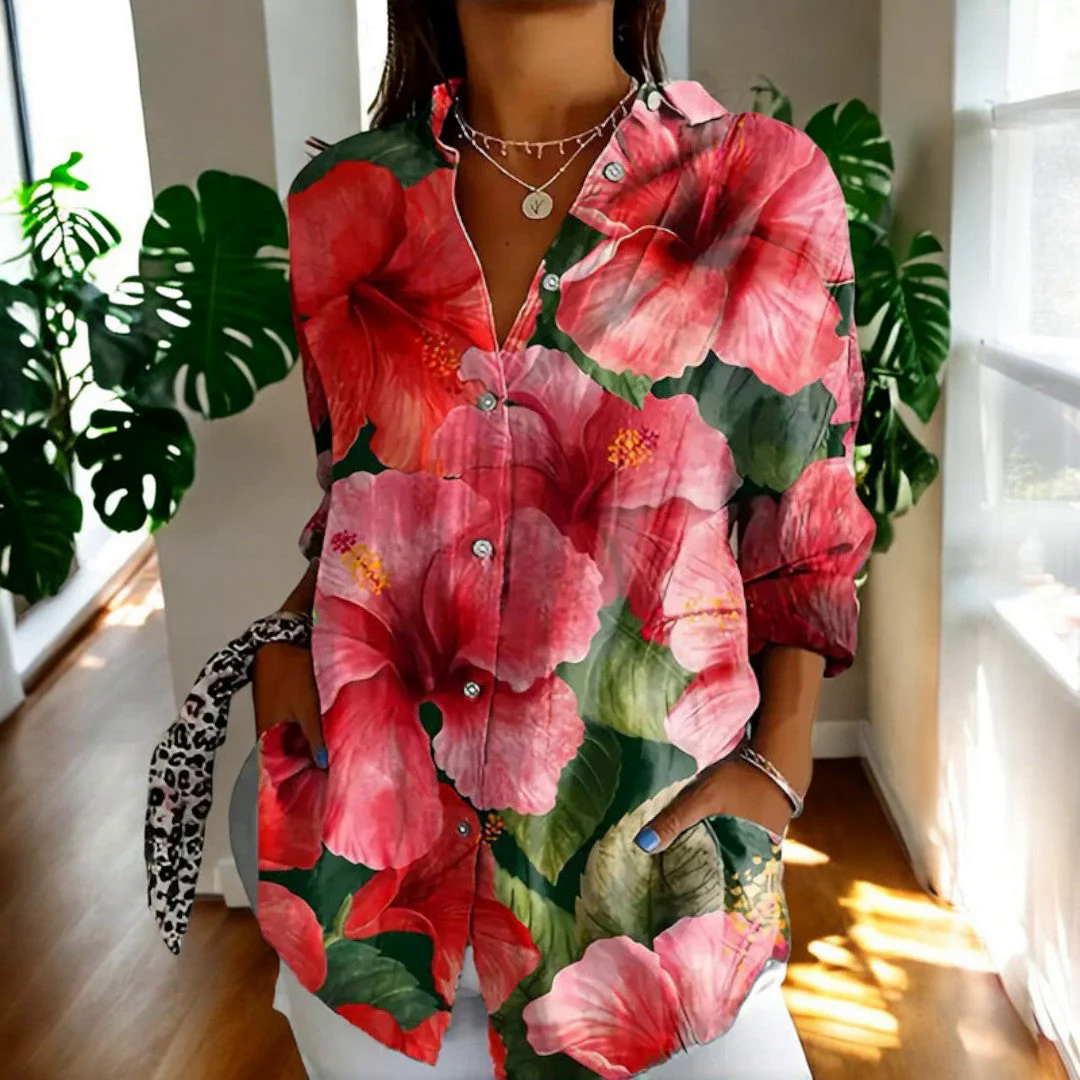 Fashion Canberra I Elmira Long Sleeve Button Up Vintage Floral Shirt