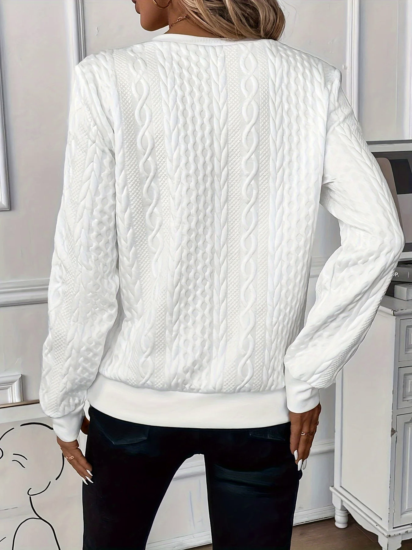 Fashion Canberra I Elena Textured Quarter-Zip Pullover