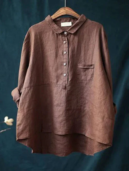 Fashion Canberra I Kiona Long Sleeve and Front Pocket Shirt with Buttons